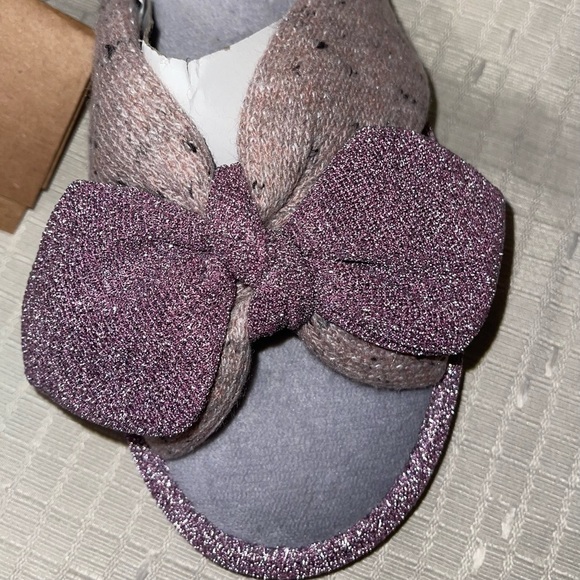 LongBay Purple Glitter Slippers with Bow - Picture 2 of 4